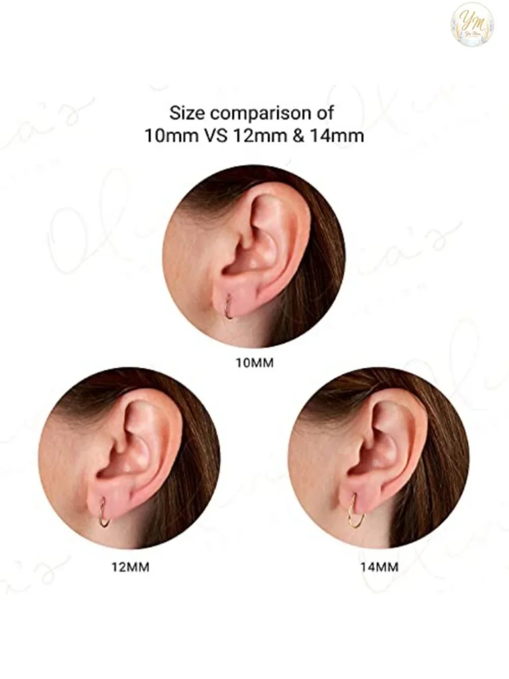 14k Gold Solid Endless Hoop Earrings for Women Men Teens Lightweight Thin Hoops